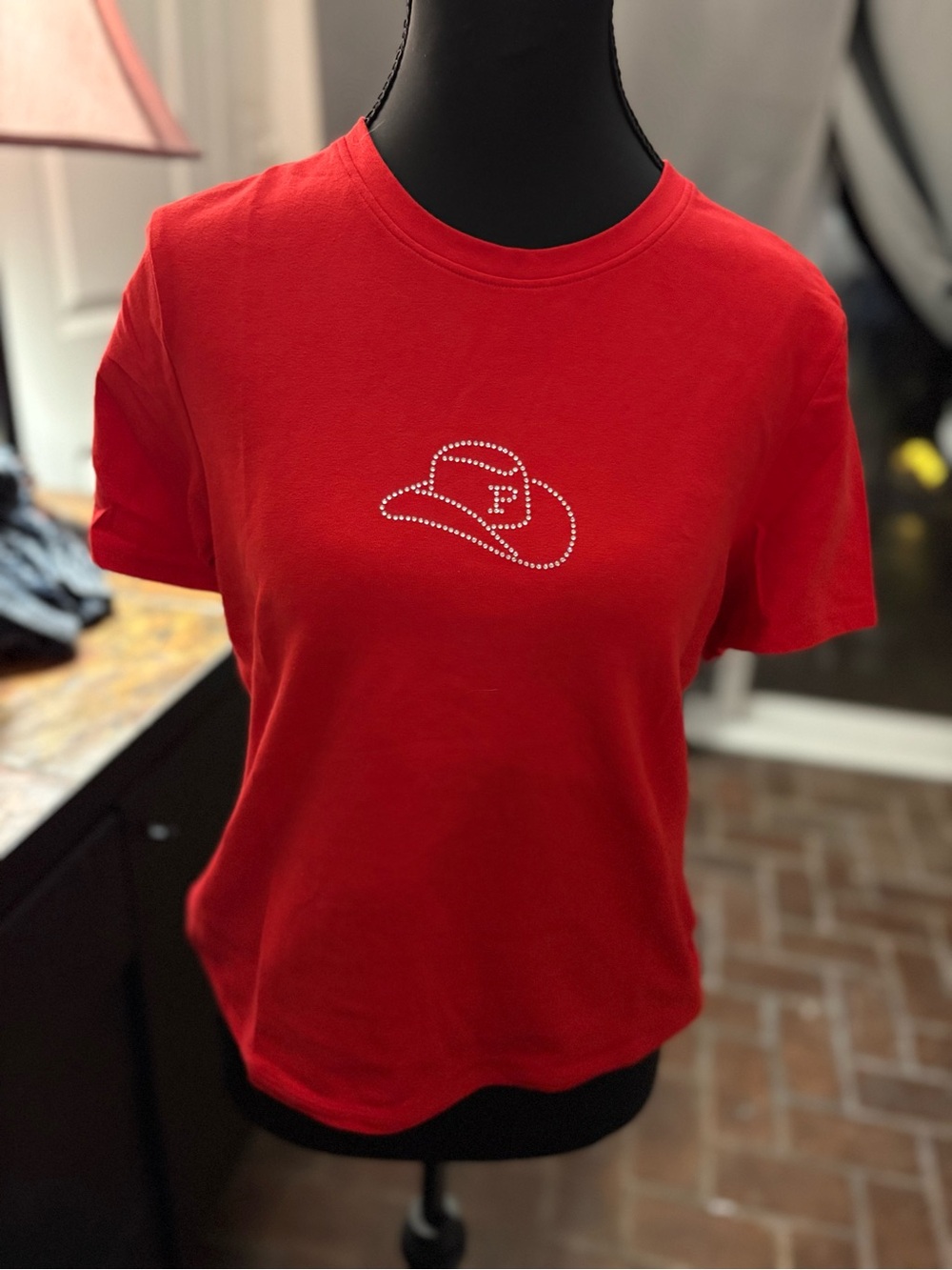 Victoria Secret Red Rhinestone Cowboy Hat Tee